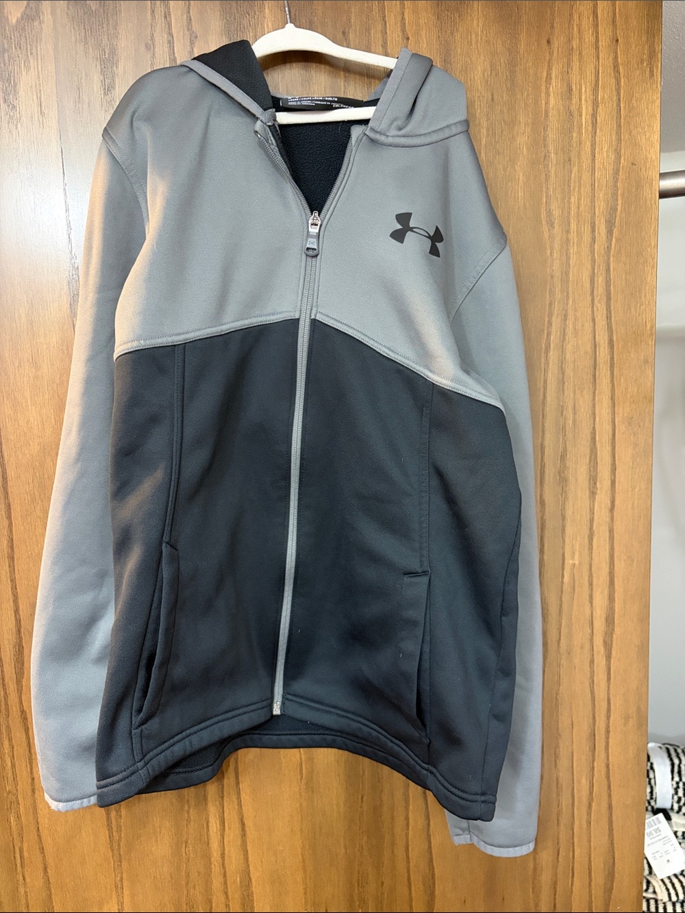 Under Armour Kids Gray and Black Full-Zip Hooded Jacket